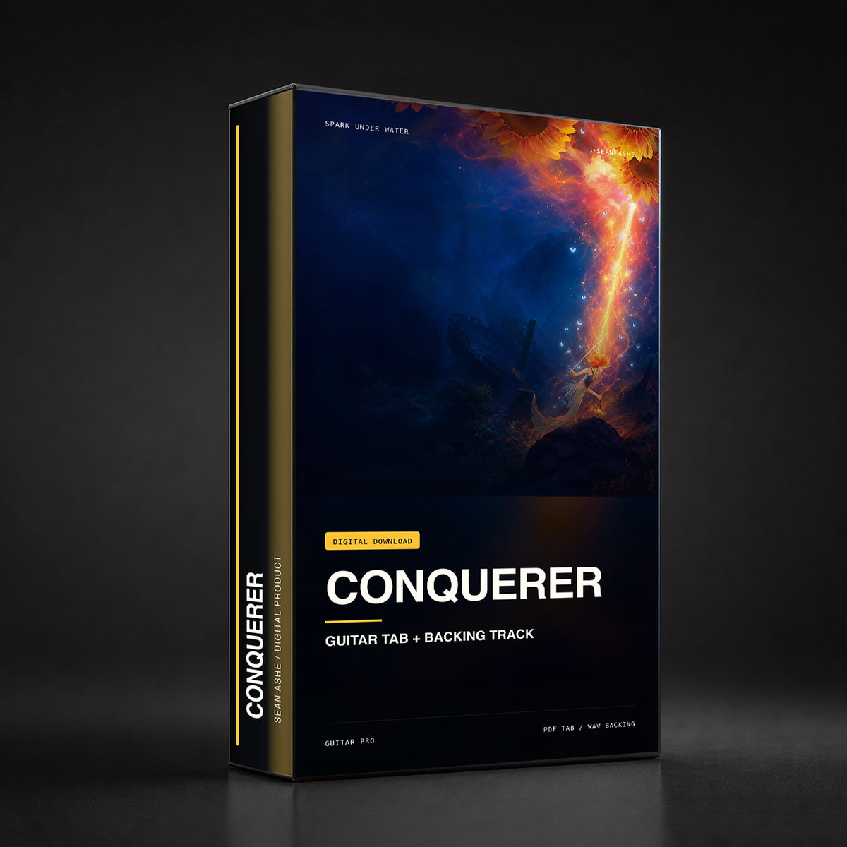 Conquerer — Guitar Tab & Backing Track box art. [sean-boxart-sha256:6ba101c80829ea98d53fd9ad5d5b1e53a9a8eb97d0c21ef02420240a63c39923]
