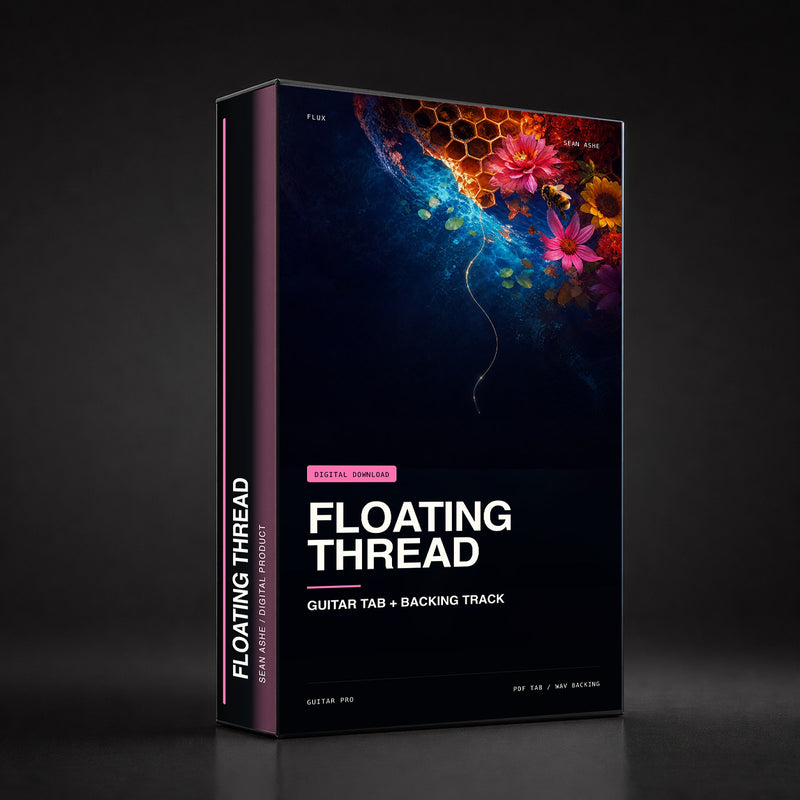 Floating Thread — Guitar Tab & Backing Track box art. [sean-boxart-sha256:3f95667c3036050cd3d32c2d44ad8b37a5331b72cc2197143fed0e230ac08dee]