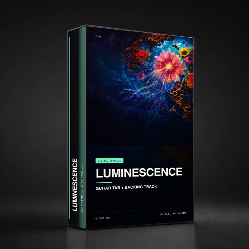 Luminescence — Guitar Tab & Backing Track box art. [sean-boxart-sha256:915a0d9f234a3978cb6ce48a7a0071ba8b02e5fd3b6668ad51f3deaa45c289a1]