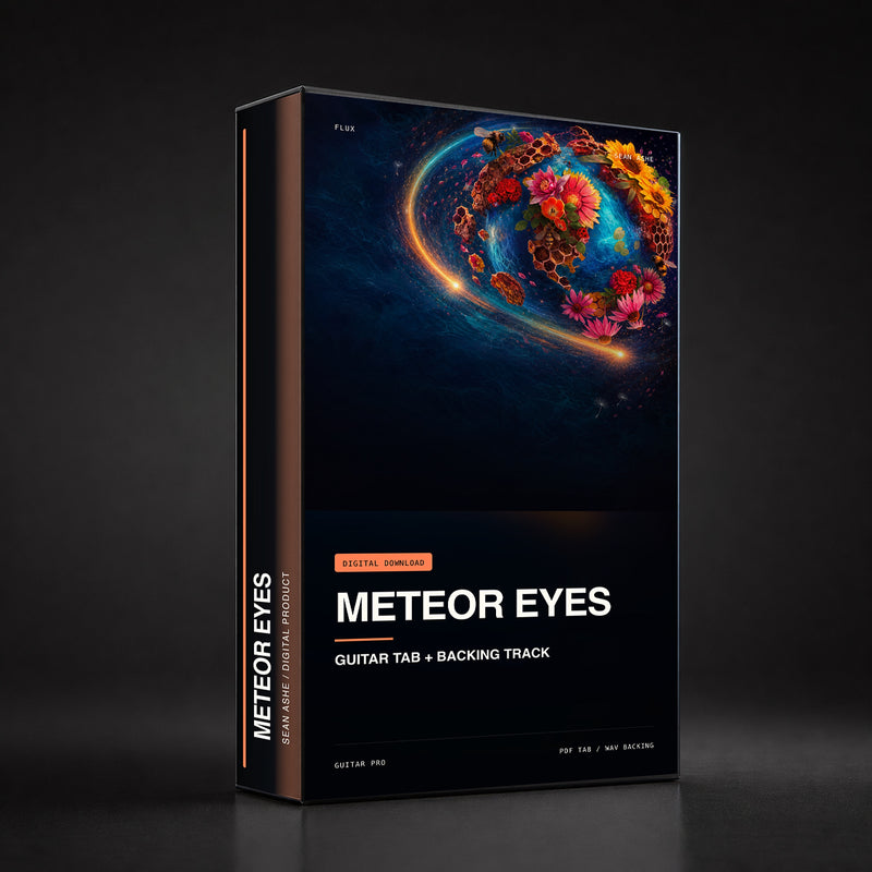 Meteor Eyes — Guitar Tab & Backing Track box art. [sean-boxart-sha256:c3342fd088509ded46aaaf2a135fdad269d28996cb030082e017b6acec53a0f9]