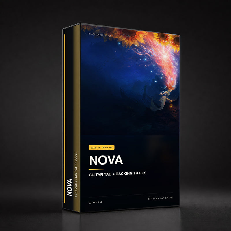 Nova — Guitar Tab & Backing Track box art. [sean-boxart-sha256:dedcaadb743fd5eb756f0c0f15b785ac5a65ce41a1915e37c97d5a2f592bac9f]
