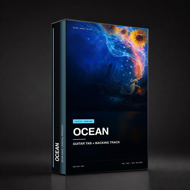 Ocean — Guitar Tab & Backing Track box art. [sean-boxart-sha256:d6d0b5021bfef02172028a773ef6112f36cd14b8a16d2c704bed3c7123fefca9]
