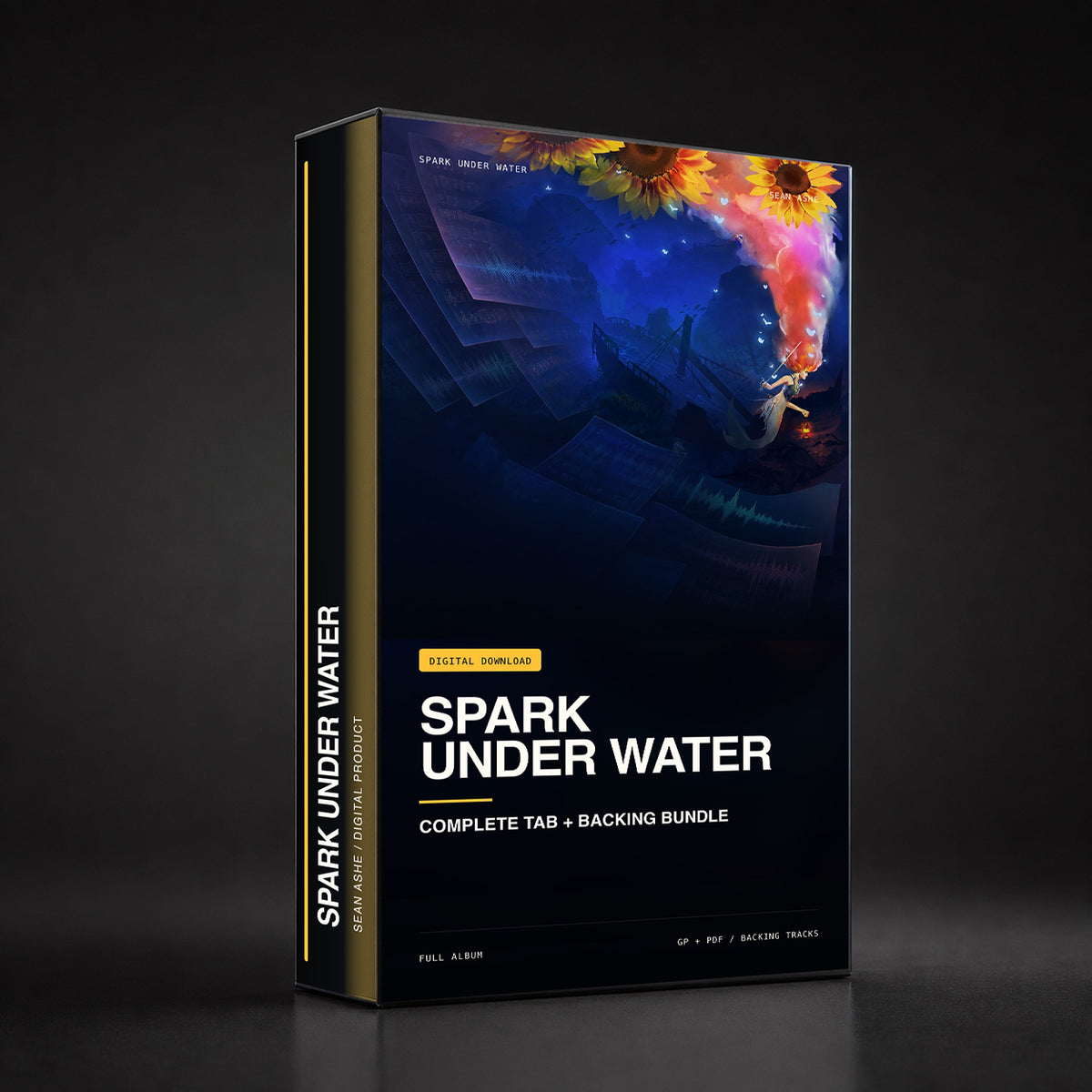 Spark Under Water — Complete Tab & Backing Bundle box art. [sean-boxart-sha256:92f0b3b2dc40d718ce15e8f0c2800fa0d108873f4efc48da59ff6450b163f393]