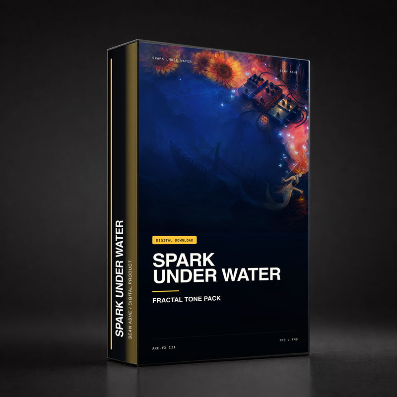 Spark Under Water Tone Pack — Fractal (Axe-FX III · FM3 · FM9) box art. [sean-boxart-sha256:c767f9ce7cfe82f28d4192e8ae306bdb6f78d6d2d186bee497bc80481623732b]