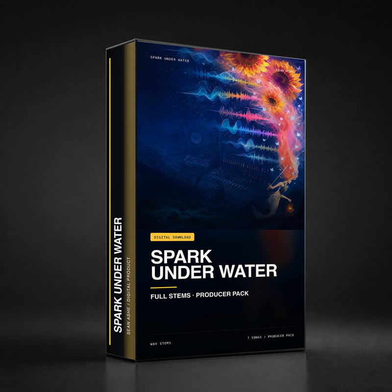 Spark Under Water — Full Stems (Producer Pack) box art. [sean-boxart-sha256:4aa75f3052809286293b6bc8b350efd689525574c287d8f173654090e0e3c060]